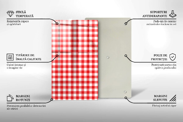 Worktop saver Red white grille