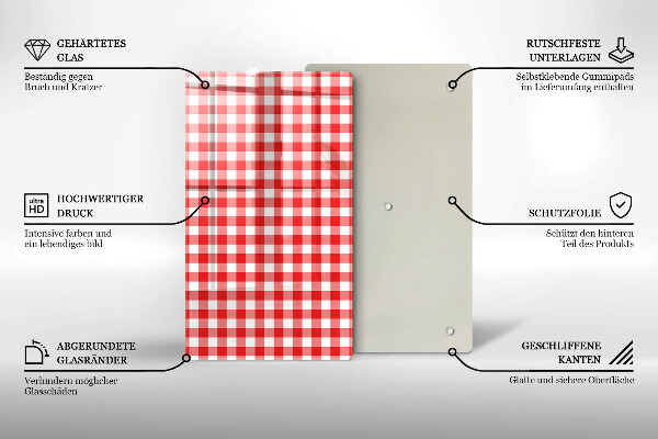 Worktop saver Red white grille