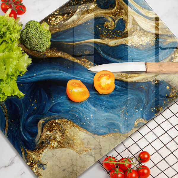 Worktop saver Blue-gold marble