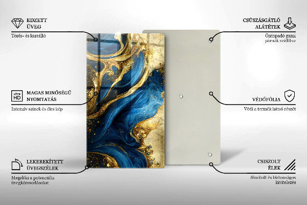 Worktop saver Blue-gold marble