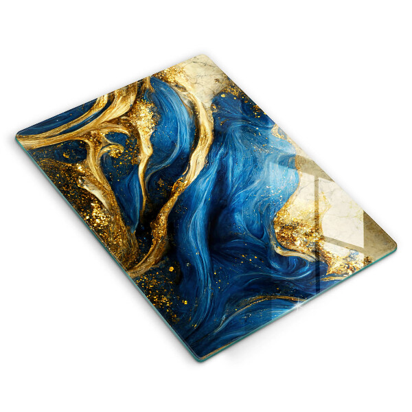 Worktop saver Blue-gold marble
