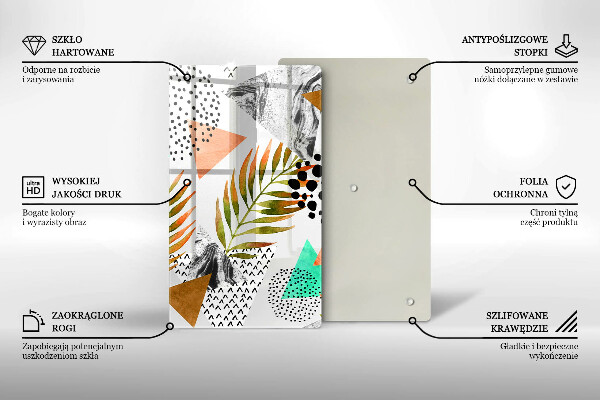 Worktop saver Boho leaves pattern