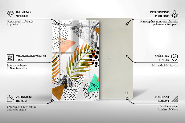 Worktop saver Boho leaves pattern