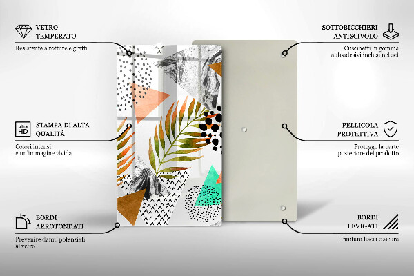 Worktop saver Boho leaves pattern