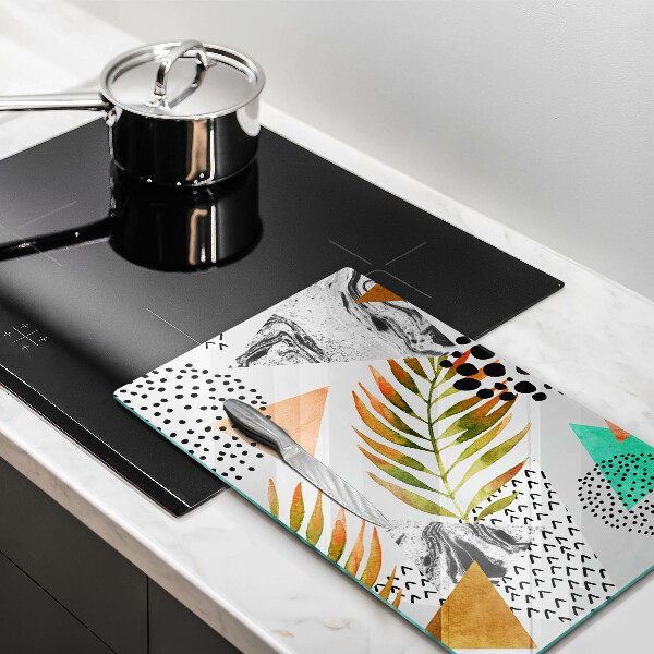 Worktop saver Boho leaves pattern
