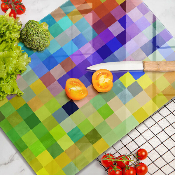 Cutting board Colorful squares pixels