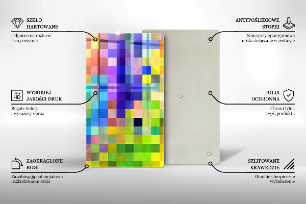 Cutting board Colorful squares pixels