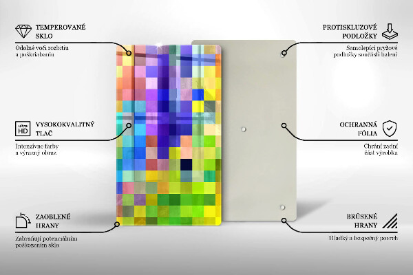 Cutting board Colorful squares pixels