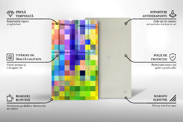 Cutting board Colorful squares pixels