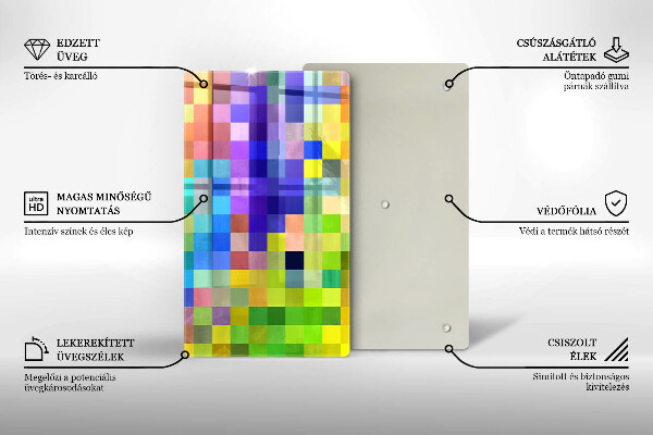 Cutting board Colorful squares pixels