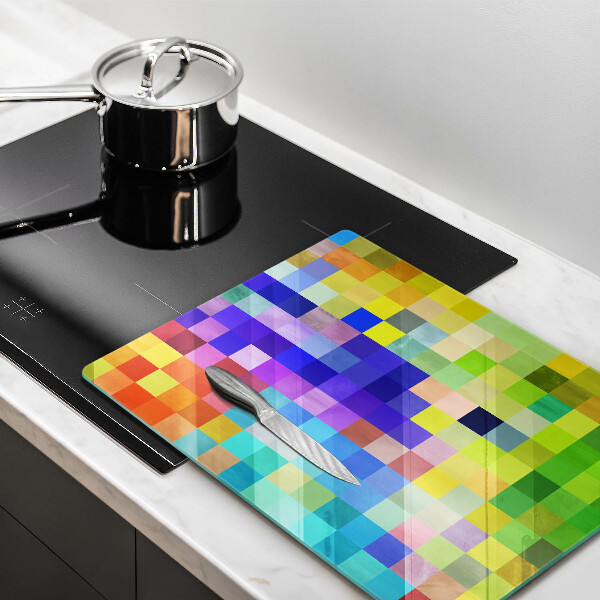 Cutting board Colorful squares pixels