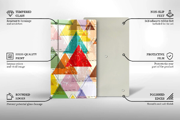 Cutting board Painted triangles