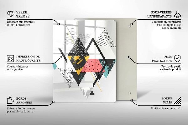 Cutting board Painted triangles