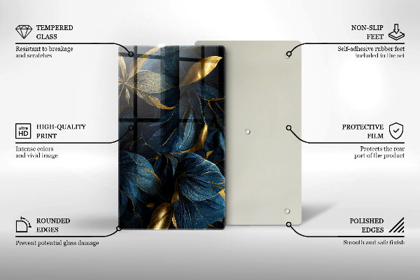Worktop saver Decorative leaves with gold