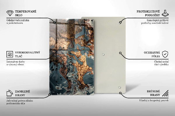 Worktop saver Decorative rock with gold