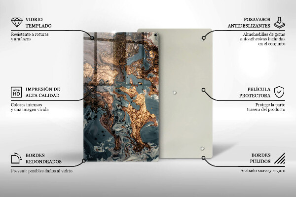 Worktop saver Decorative rock with gold