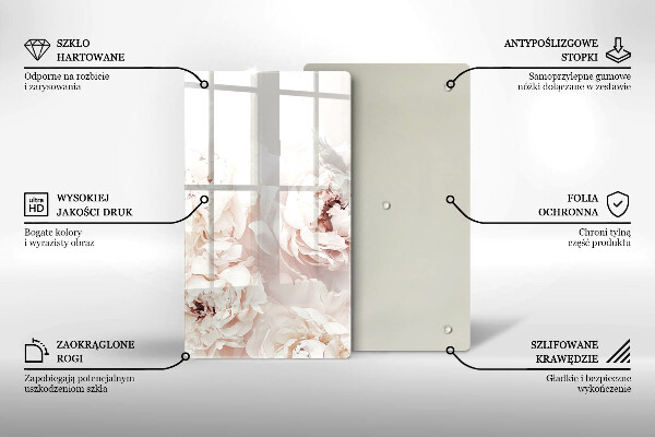 Cutting board Pastel peonies