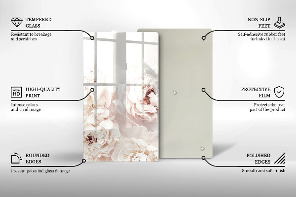 Cutting board Pastel peonies