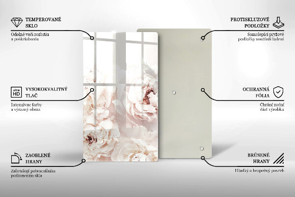 Cutting board Pastel peonies