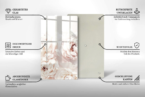 Cutting board Pastel peonies