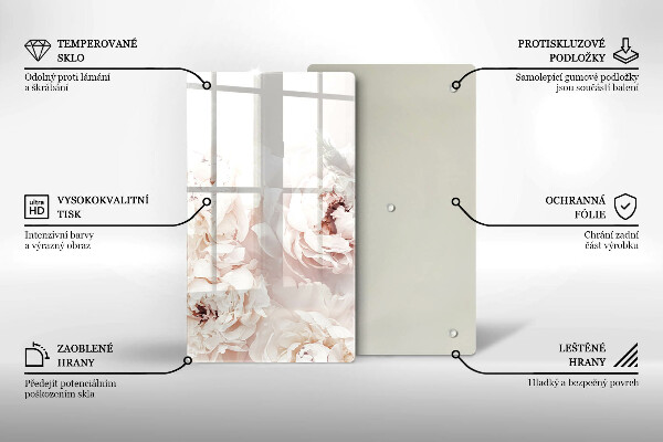 Cutting board Pastel peonies