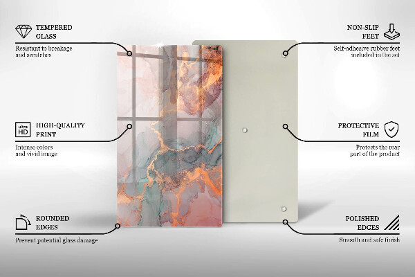 Cutting board Marble with gold