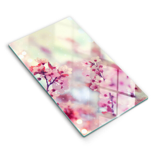 Cutting board Spring pink flowers