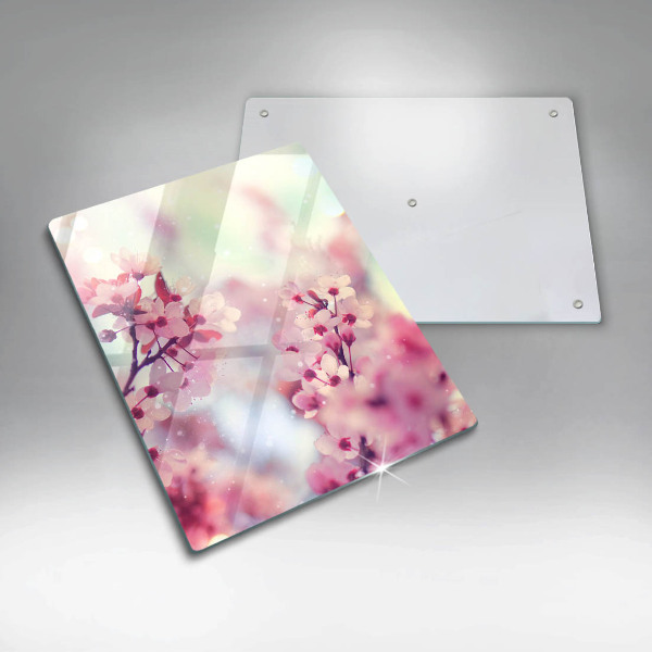 Cutting board Spring pink flowers