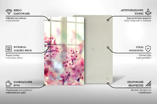 Cutting board Spring pink flowers