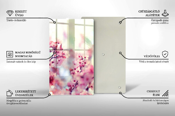 Cutting board Spring pink flowers