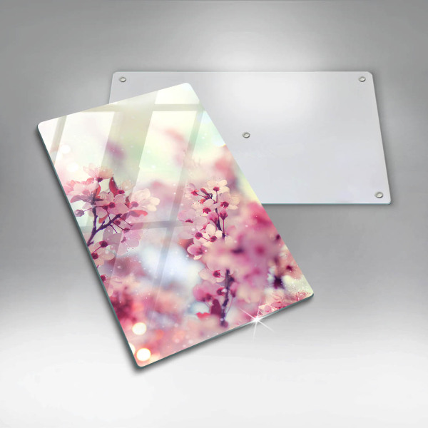 Cutting board Spring pink flowers