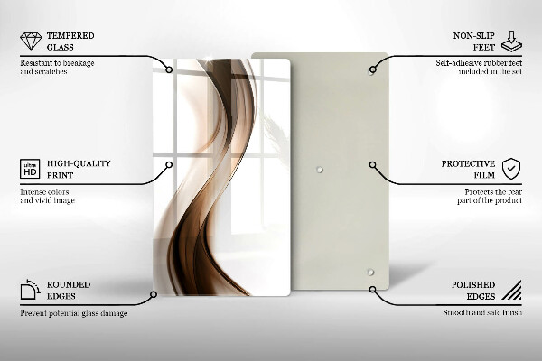 Cutting board Abstraction brown lines