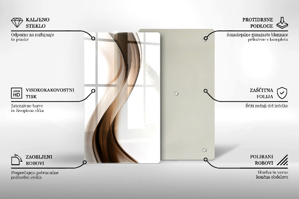 Cutting board Abstraction brown lines