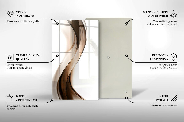 Cutting board Abstraction brown lines