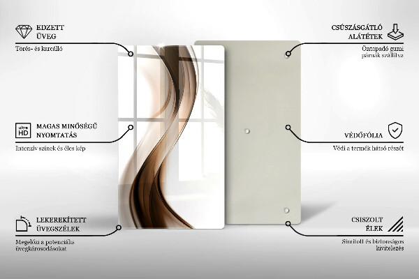 Cutting board Abstraction brown lines