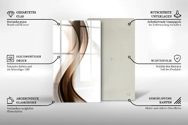 Cutting board Abstraction brown lines