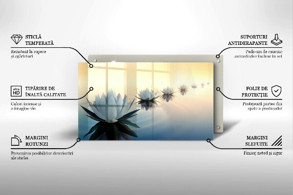 Chopping board Lilie flowers on the water