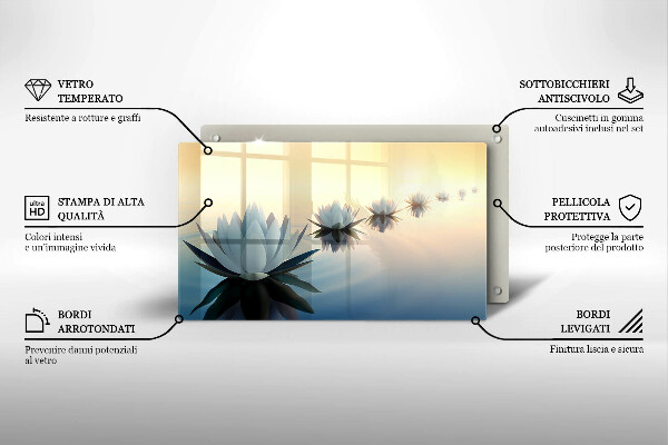 Chopping board Lilie flowers on the water