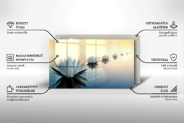 Chopping board Lilie flowers on the water