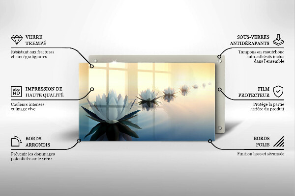 Chopping board Lilie flowers on the water