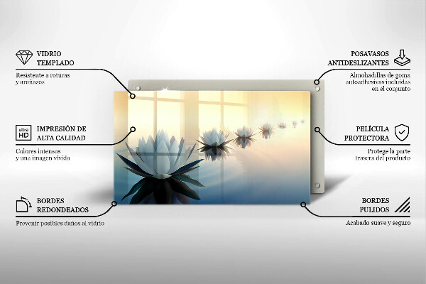 Chopping board Lilie flowers on the water