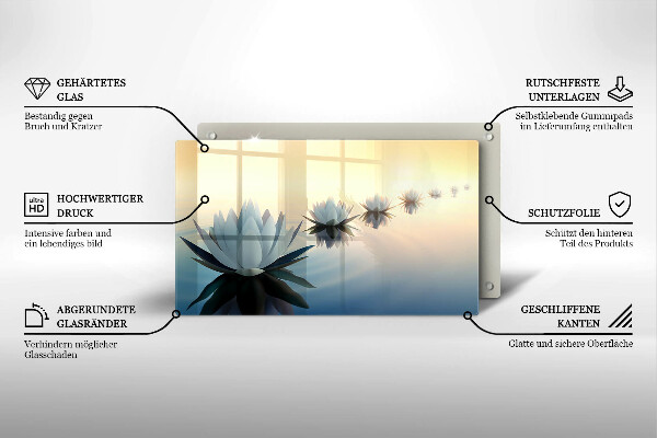 Chopping board Lilie flowers on the water