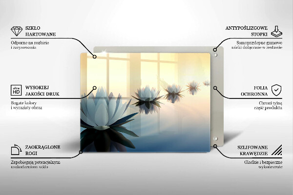 Chopping board Lilie flowers on the water