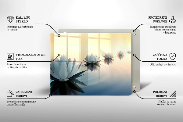 Chopping board Lilie flowers on the water