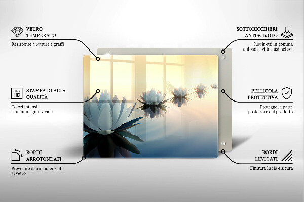 Chopping board Lilie flowers on the water