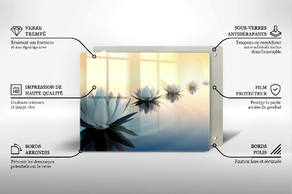 Chopping board Lilie flowers on the water