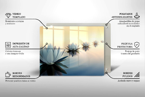 Chopping board Lilie flowers on the water