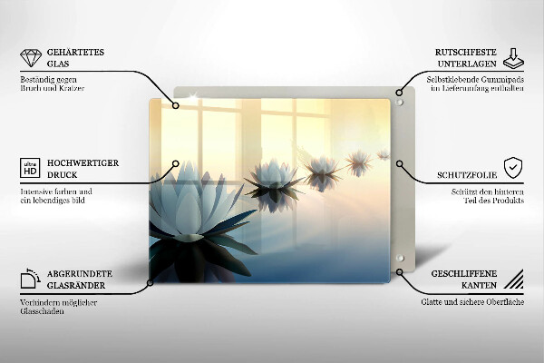 Chopping board Lilie flowers on the water