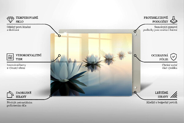 Chopping board Lilie flowers on the water