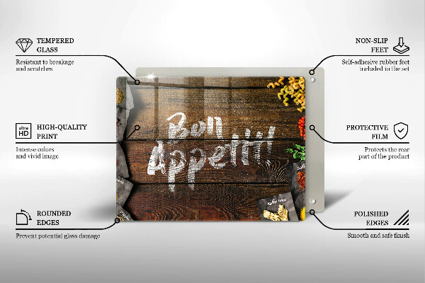 Chopping board Boards inscription Bon Appetit